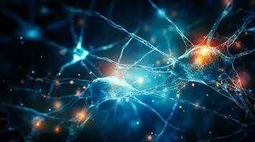 Neurons brain cell medical background photo