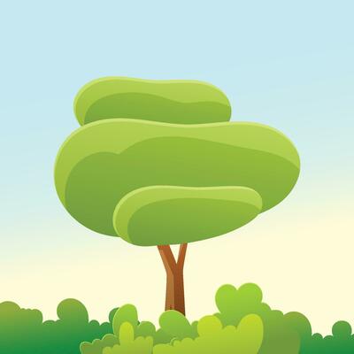 Vector park landscape with tree scene backkground