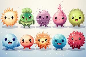 Cute viruses cartoon photo