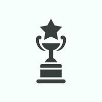 Award cup with star vector icon. Trophy cup glyph icon. Symbol, logo illustration. Vector illustration isolated on white background.