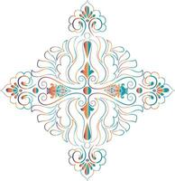 damask ornamental elements retro elegance symmetric shapes vector