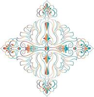 damask ornamental elements retro elegance symmetric shapes vector