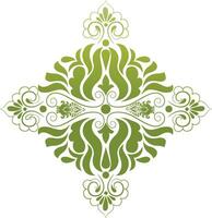 damask ornamental elements retro elegance symmetric shapes vector