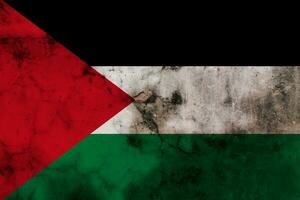 grunge de Palestina bandera, bandera Palestina sucio foto