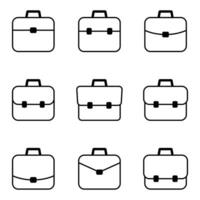 Briefcase icon. Business bag icon. Suitcase, portfolio symbol, line style pictogram isolated on white background. vector