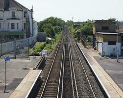 ferrocarril pistas en bexhill en mar foto