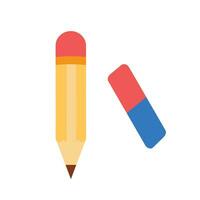 vector escribiendo lápiz y borrador diseño