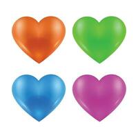 Vector colorful heart vector icon isolated on the white background