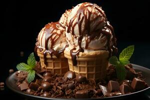 View of delicious ice cream photo