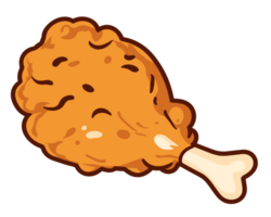 Fried chicken leg isolated on transparent background. AI Generative png