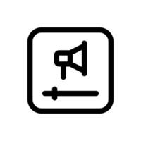 Simple Video Advertising icon. The icon can be used for websites, print templates, presentation templates, illustrations, etc vector
