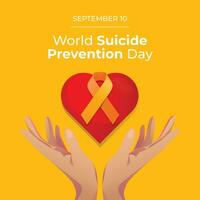 World suicide prevention day design template good for celebration. yellow ribbon design template. flat ribbon design. vector eps 10.