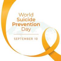 World suicide prevention day design template good for celebration. yellow ribbon design template. flat ribbon design. vector eps 10.