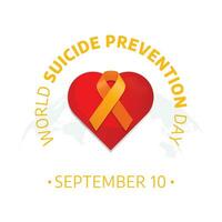World suicide prevention day design template good for celebration. yellow ribbon design template. flat ribbon design. vector eps 10.