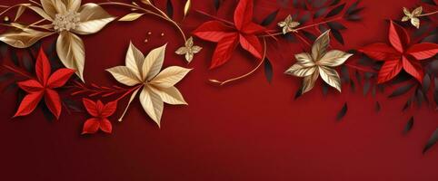 Red and golden flower background photo