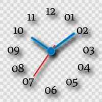 Watch dial on a transparent background with a shadow. Vector illustration