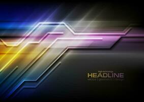 Colorful glowing neon abstract technology background vector