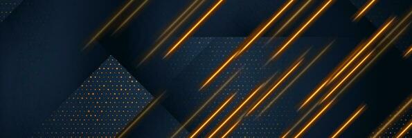 Abstract tech geometric background with glowing lines vector