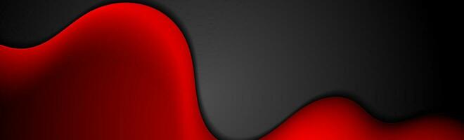 Red black abstract liquid waves corporate background vector