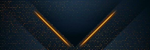 Abstract tech geometric background with glowing lines vector