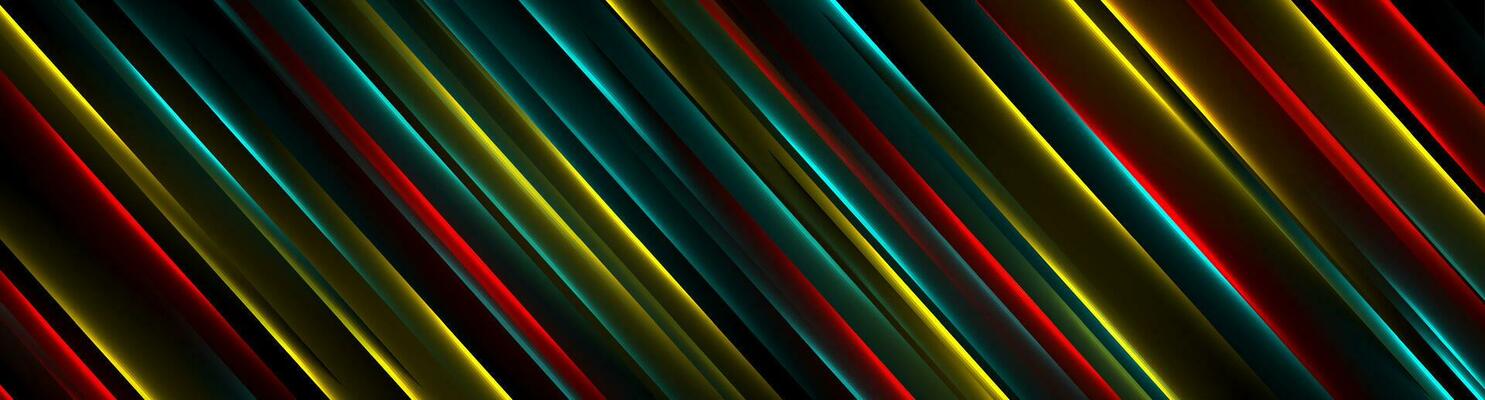 Colorful futuristic neon lines abstract hi-tech banner