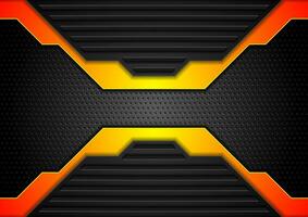 Orange and black futuristic abstract technology background vector