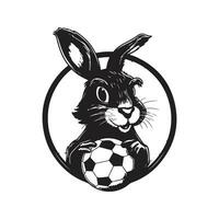 Conejo fútbol americano jugador, Clásico logo línea Arte concepto negro y blanco color, mano dibujado ilustración vector