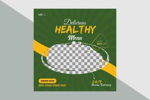 Creative Delicious Food Social Media Post Design vector