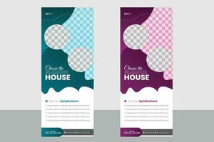 Creative Real estate Rollup Banner Design vector