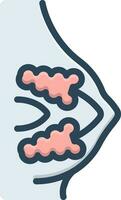 color icon for mammary gland vector