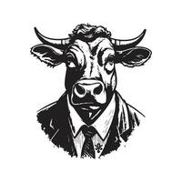 bovino político, Clásico logo línea Arte concepto negro y blanco color, mano dibujado ilustración vector