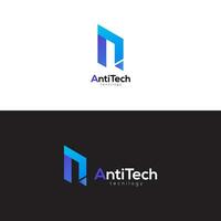 Modern AN tech letter logo design, N tech letter logo design, n letter logo design vector template