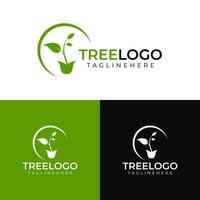 logo para árbol jardín, naturaleza arboles vector ilustración logo diseño