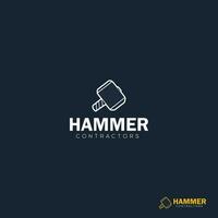 Hammer Contractors logo design, home build hammer logo design, Home Construction Concept Logo Design Template vector