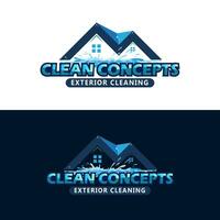 Cleaning consept home wash logo design vector template