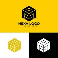 letra logo diseño por hexágono vector