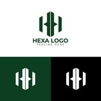 letra logo diseño por hexágono vector