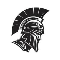 simple gladiator, vintage logo line art concept black and white color, hand drawn illustration vector