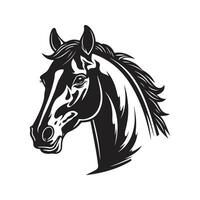 colt mascot, vintage logo line art concept black and white color, hand drawn illustration vector