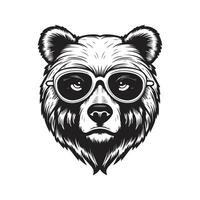frio oso, Clásico logo línea Arte concepto negro y blanco color, mano dibujado ilustración vector