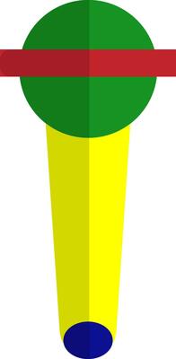 Isolated microphone in flat style.