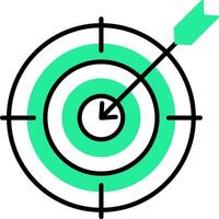 Black and Green target board icon or symbol. vector