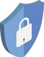 Isolated security shield icon in 3d style. vector