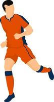 personaje de fútbol americano jugador en corriendo pose. vector