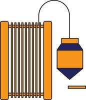 Yellow and blue plumb bob. vector