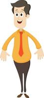 Cartoon character of a happy businessman. vector