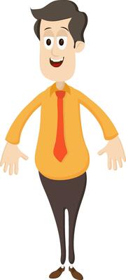 Cartoon character of a happy businessman.