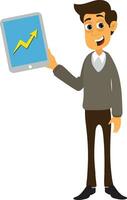 Young Businessman with tablet. vector