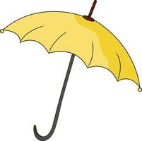 Flat illustration of yellow umbrella icon. vector