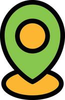 Location Pointer icon in yellow and green color. vector